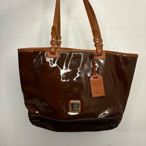 Dooney & Bourke Brown Patent Leather Tote